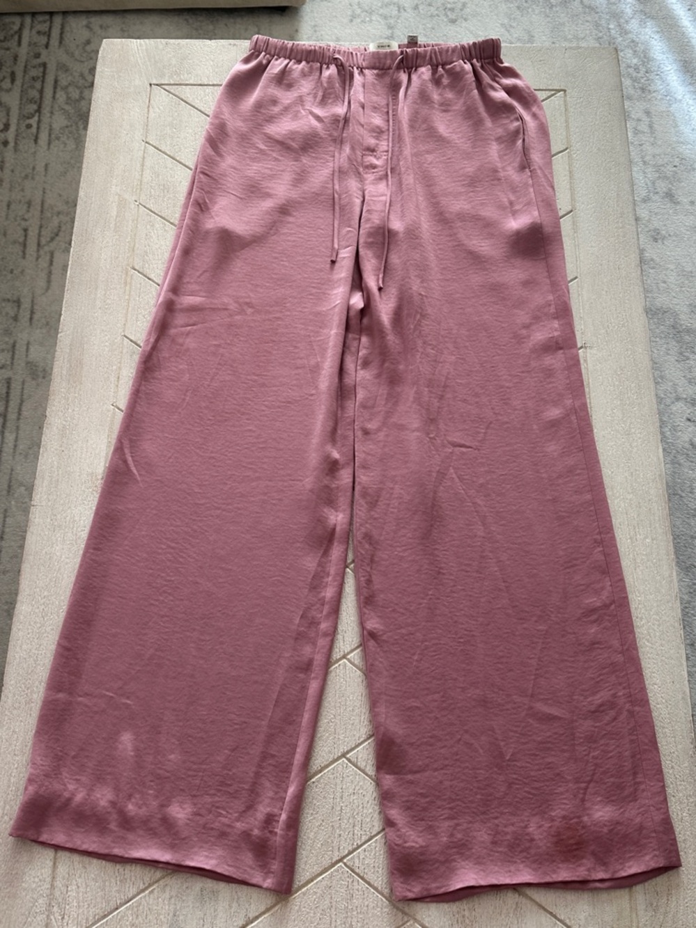 Vince Wide Leg Drawstring Pants - Rose Pink